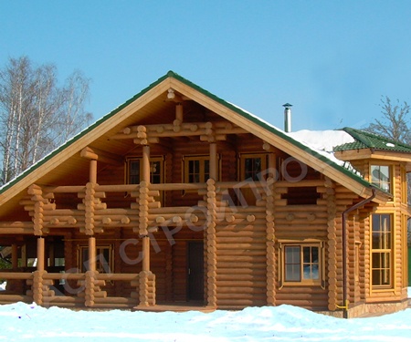 Проект дома из оцилиндрованного бревна Сибирячка