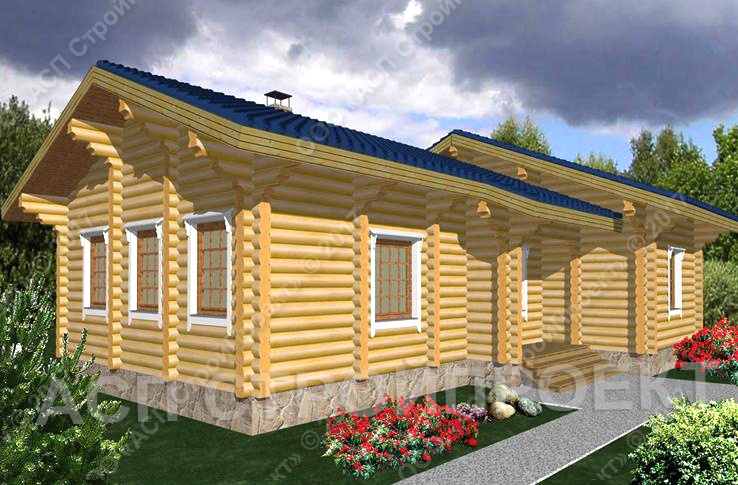фото проекта одноэтажного деревянного дома