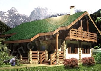 Деревянный дом из лиственицы Шале-2