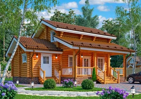 Проект дома из оцилиндрованного бревна Урал-2