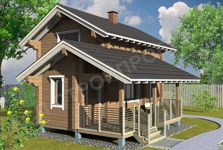 Проект дома с двумя спальнями Урал-4