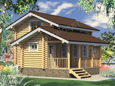 Проект дома из оцилиндрованного бревна Урал-5